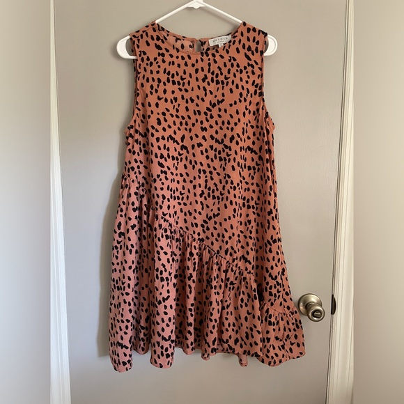 Hayden Dresses & Skirts - Hayden Orange/Coral and Black Abstract Animal Print Dress
